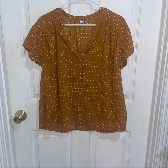 Brown Polka Dot Women's Top - Picture 1 of 4